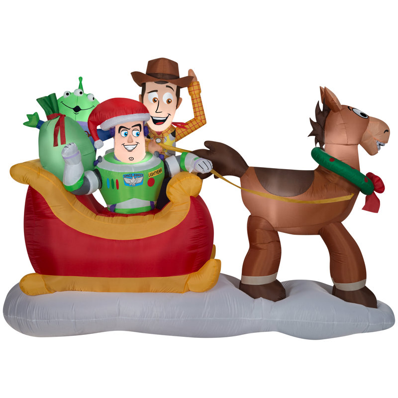 Gemmy Industries Airblown Toy Story with Sleigh Scene